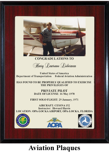 aviation pilot award plaque