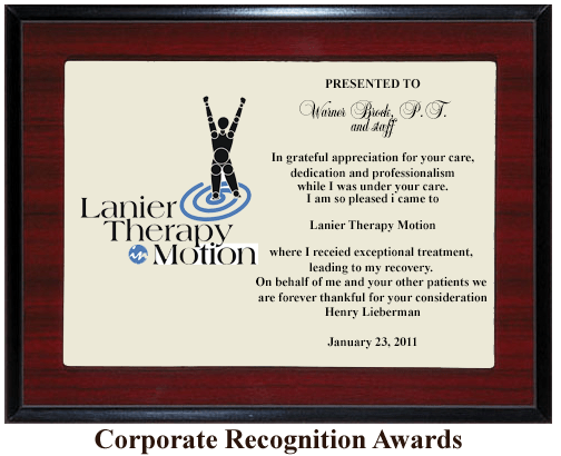 business award appreciation plaque