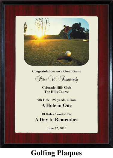 golf award plaque