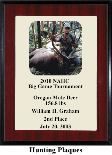 hunting tournament award plaque