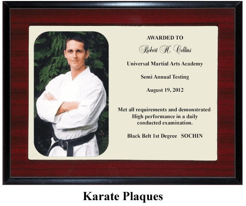 karate martial arts plaque