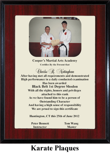 karate martial arts award plaque